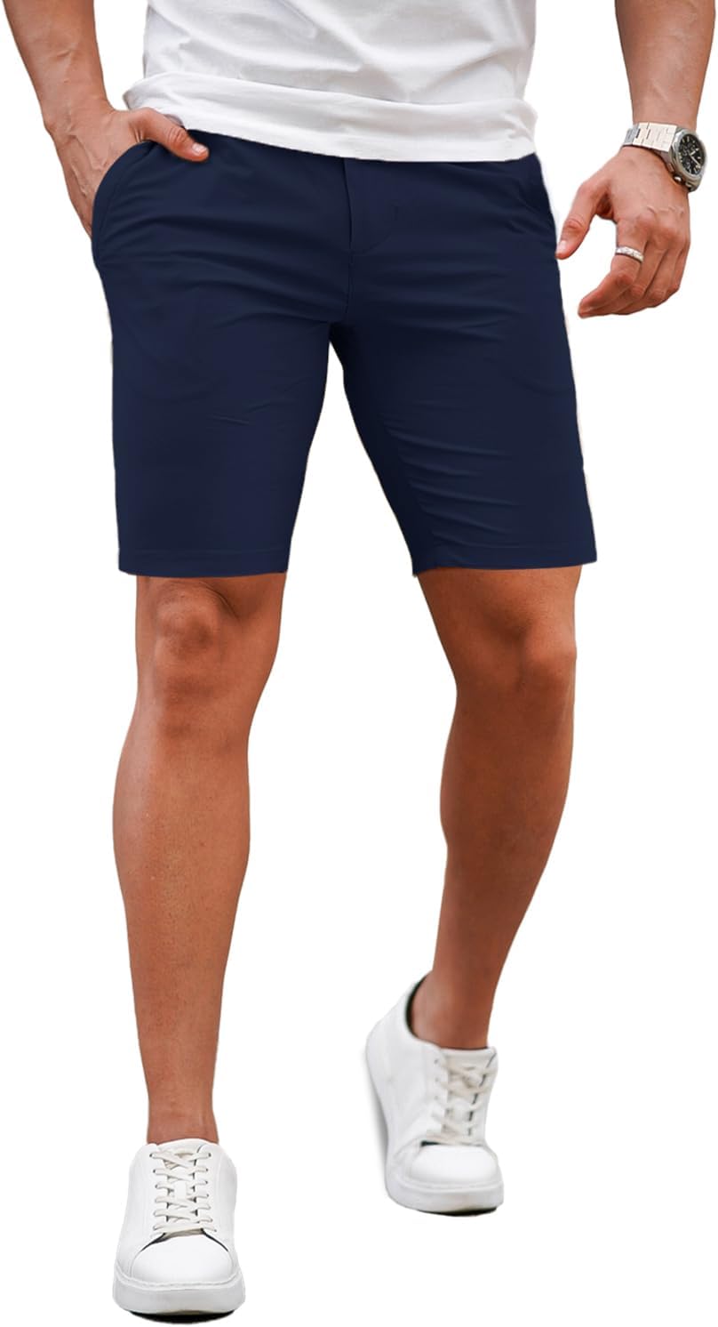 GINGTTO Mens Slim Fit Stretch Chino Shorts for Everyday Style