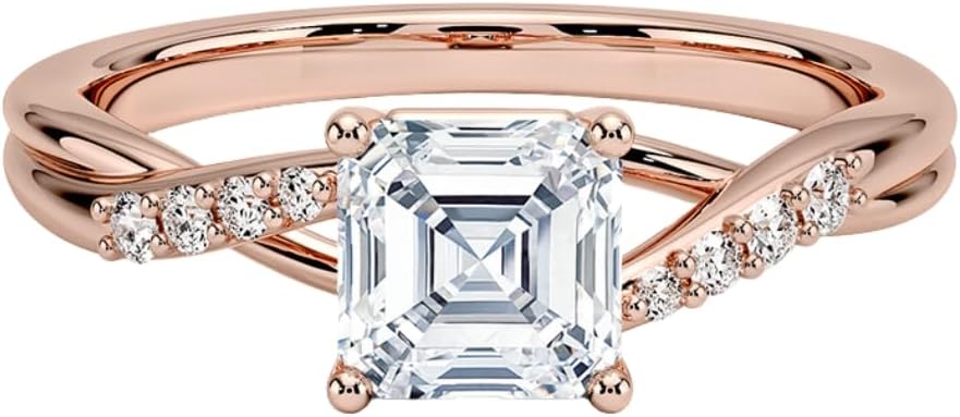 1-3 CT Moissanite Engagement Ring in Solid Gold & Silver Options
