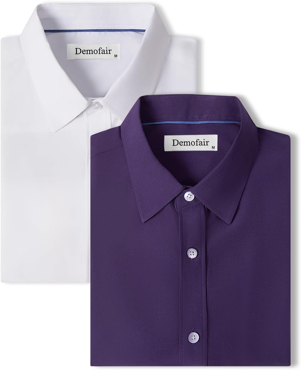 Men's Dress Shirts Solid Wrinkle-Free Long Sleeve Button Down