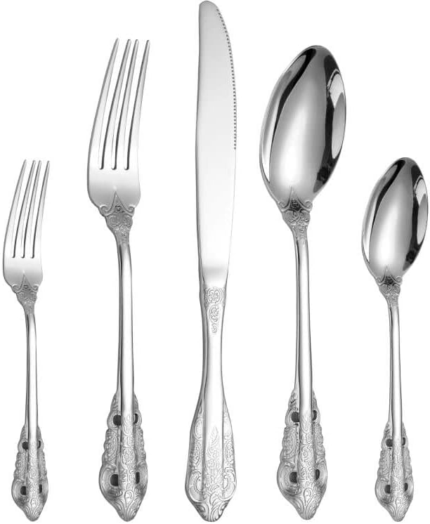 Antique Silverware Set for 8 - Elegant Vintage Flatware