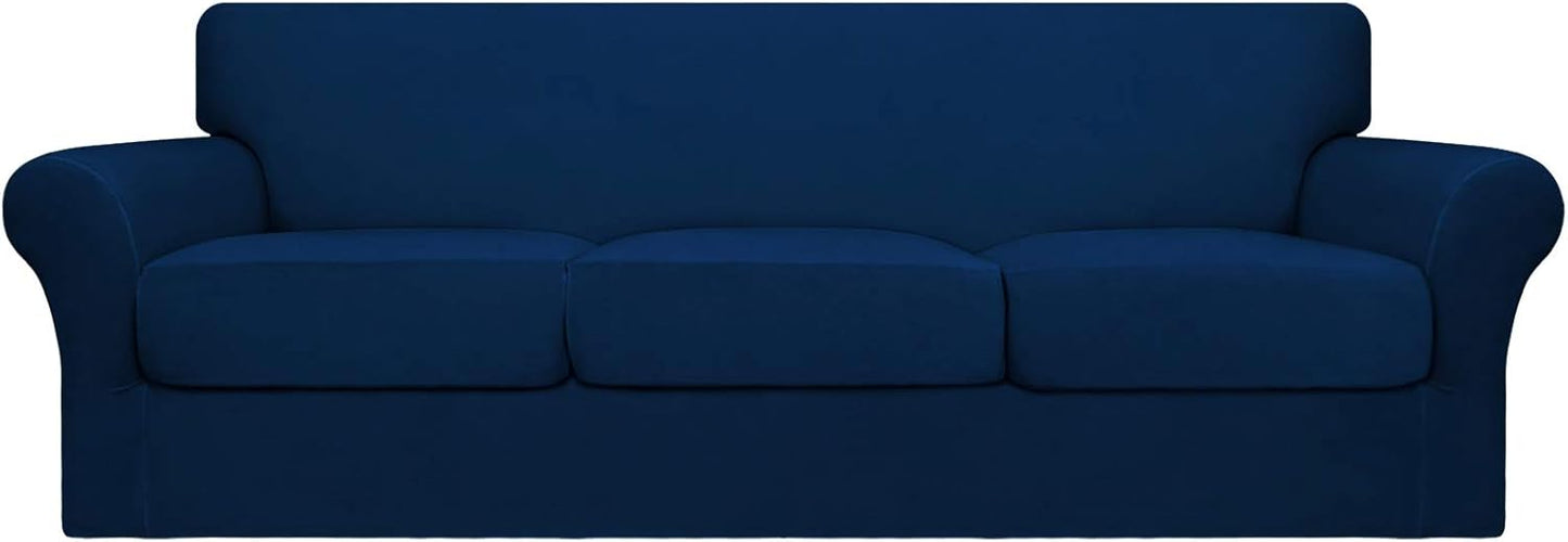 Oversized Stretch Soft Couch Cover for Dogs - Navy Slipcover