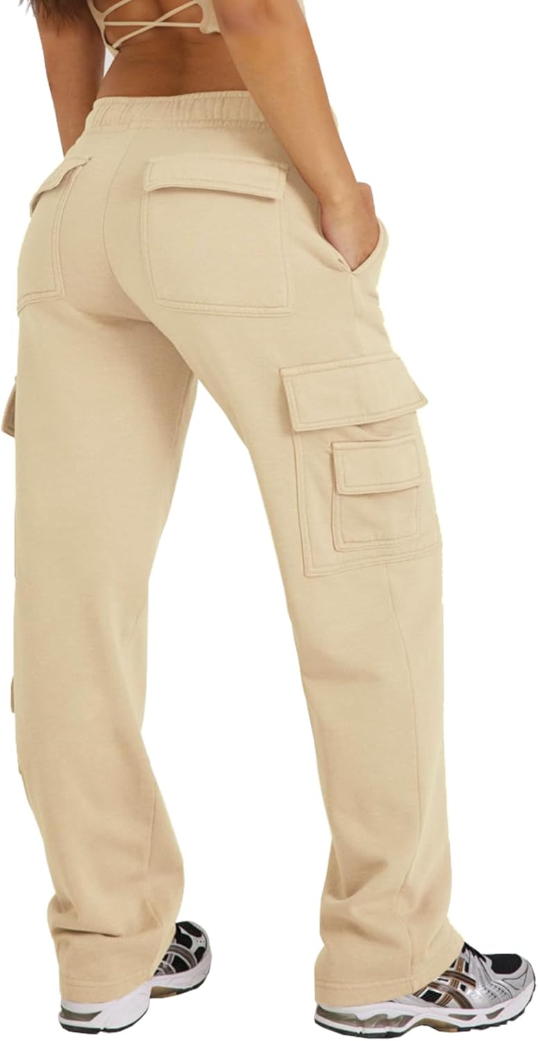 Waitfairy Wide Leg Sweatpants for Women with Pockets and Comfort