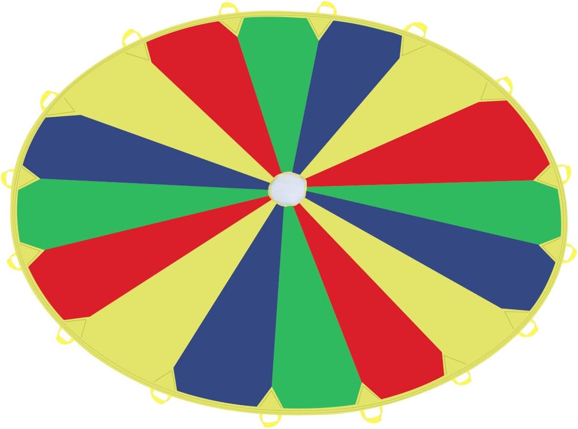 Sonyabecca 20 Feet Parachute for Kids with 16 Handles Fun