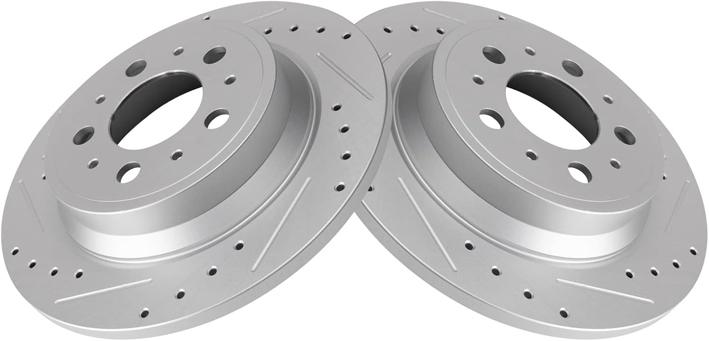 TRQ Rear Performance Brake Rotors Set for Volvo S60 S80 V70 XC70