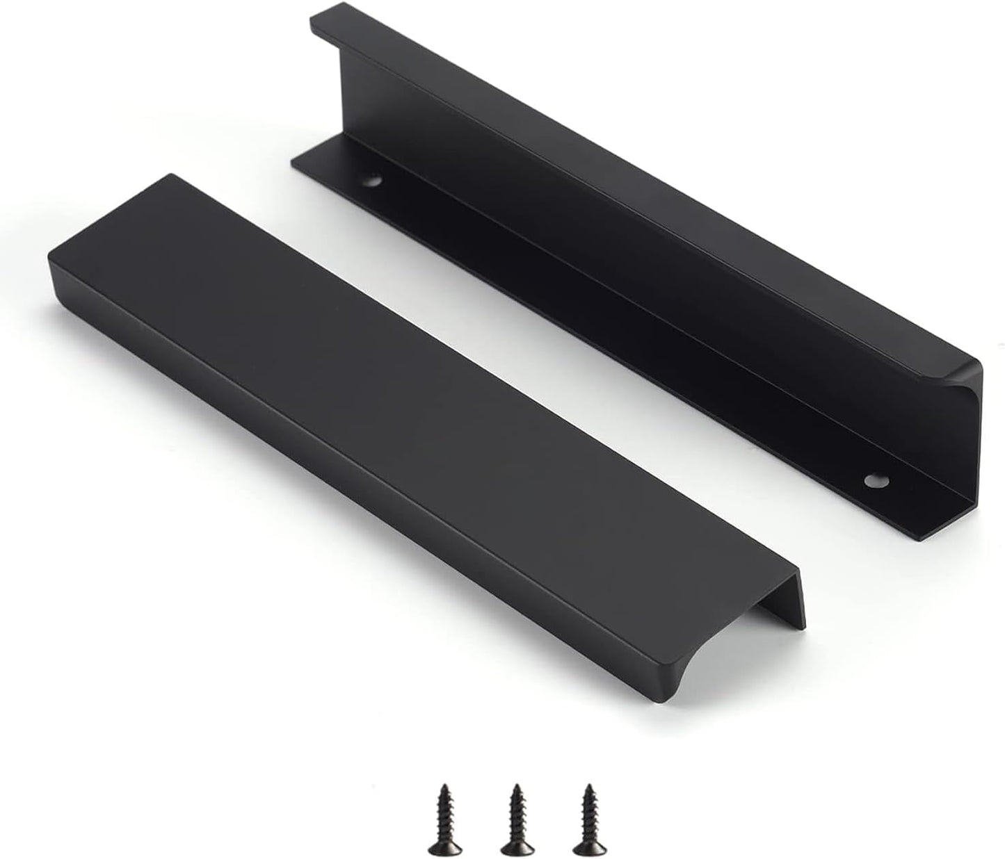 Satanga Edge Black Finger Pulls for Modern Cabinets 10-Pack
