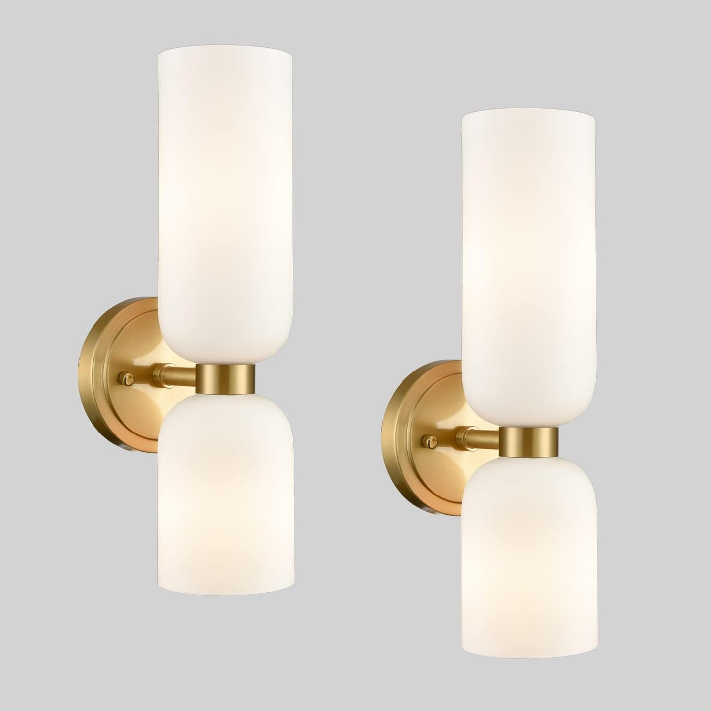 Gold Wall Sconces Set of Two 2-Light Modern Wall Light