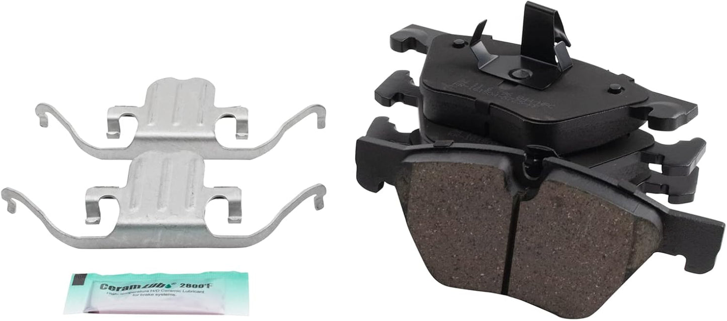 TRQ Front Brake Pads Ceramic for 2011-2016 BMW 528i Vehicles