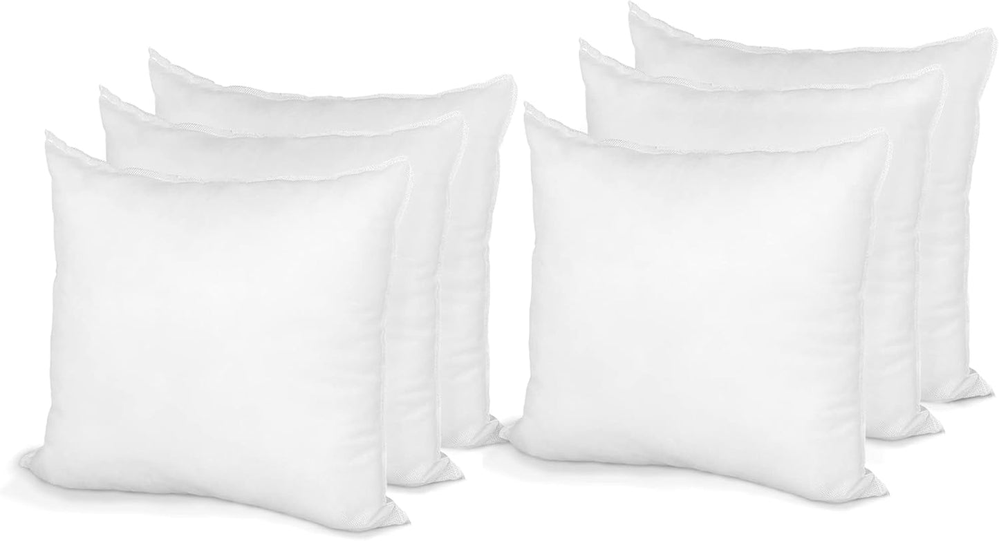 Hometex Throw Pillow Insert 12in x 12in Polyester Filled 6 Pack