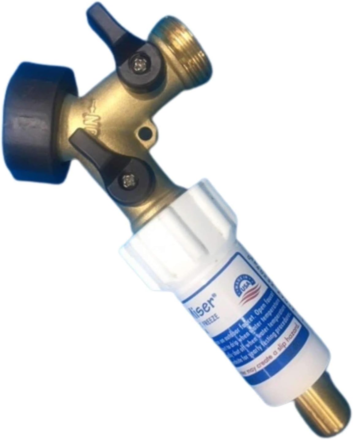 Freeze Miser & 2-Way Y Valve Shut-Off 34 Inch Brass Hose Connector