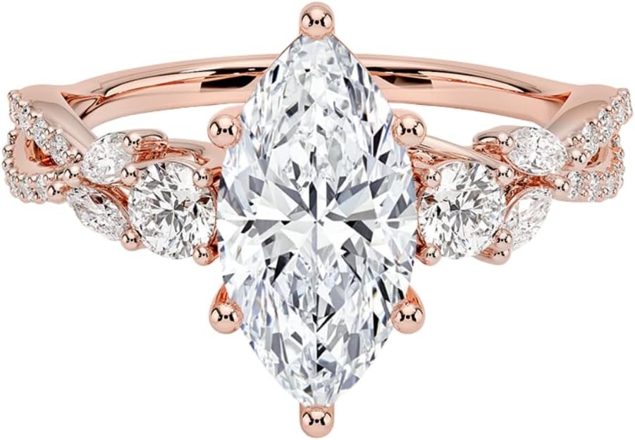 1-3 CT Moissanite Engagement Ring in Solid Gold & Silver Options