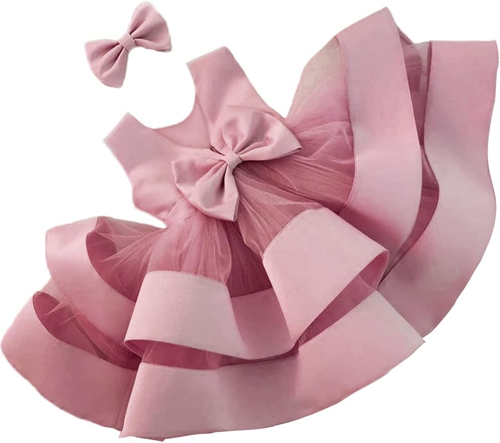 3M-6T Baby Girl Ruffle Lace Backless Pageant Dress for Parties