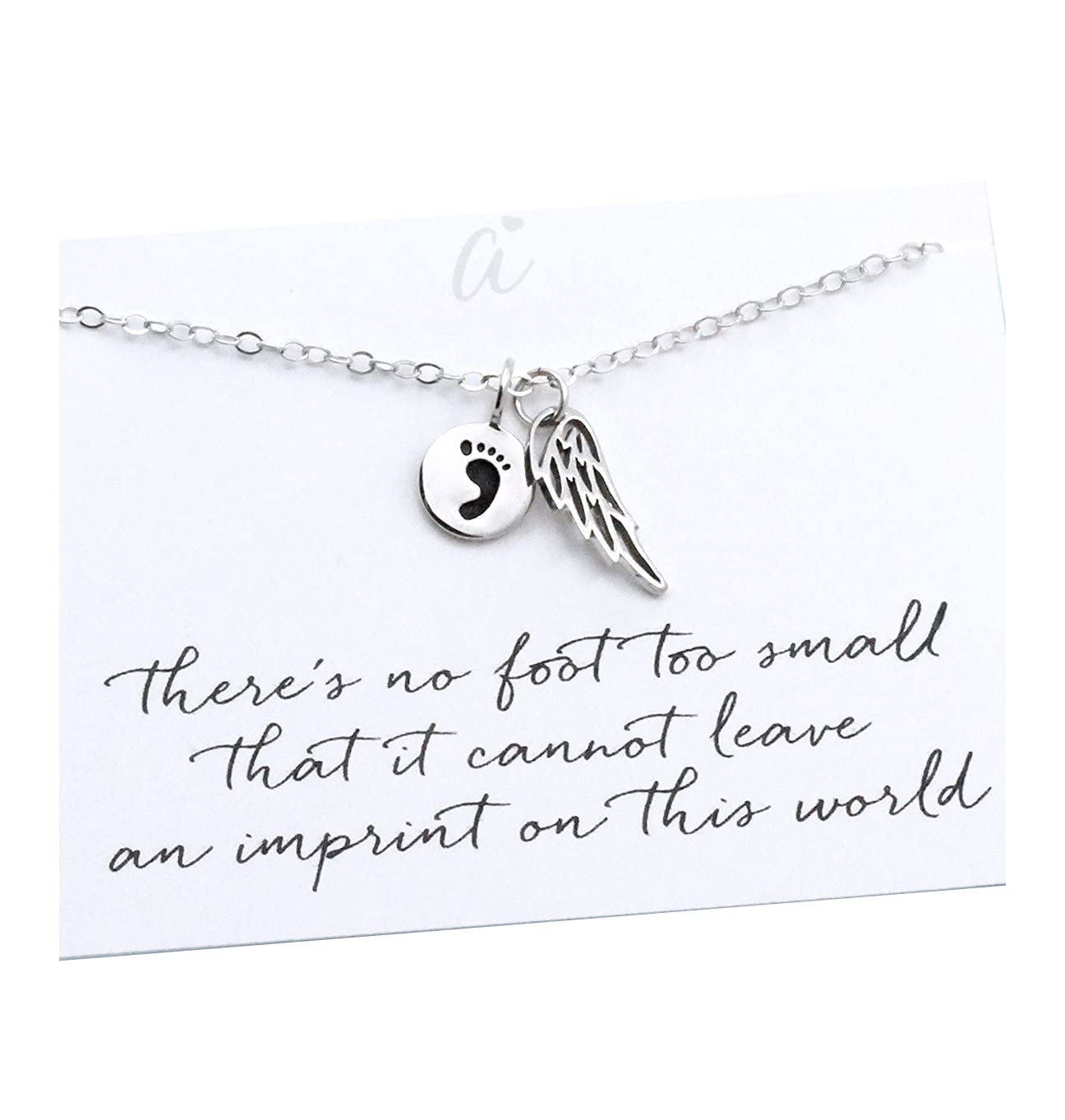 Child Memorial Jewelry for Mother's Remembrance with Angel Wing
