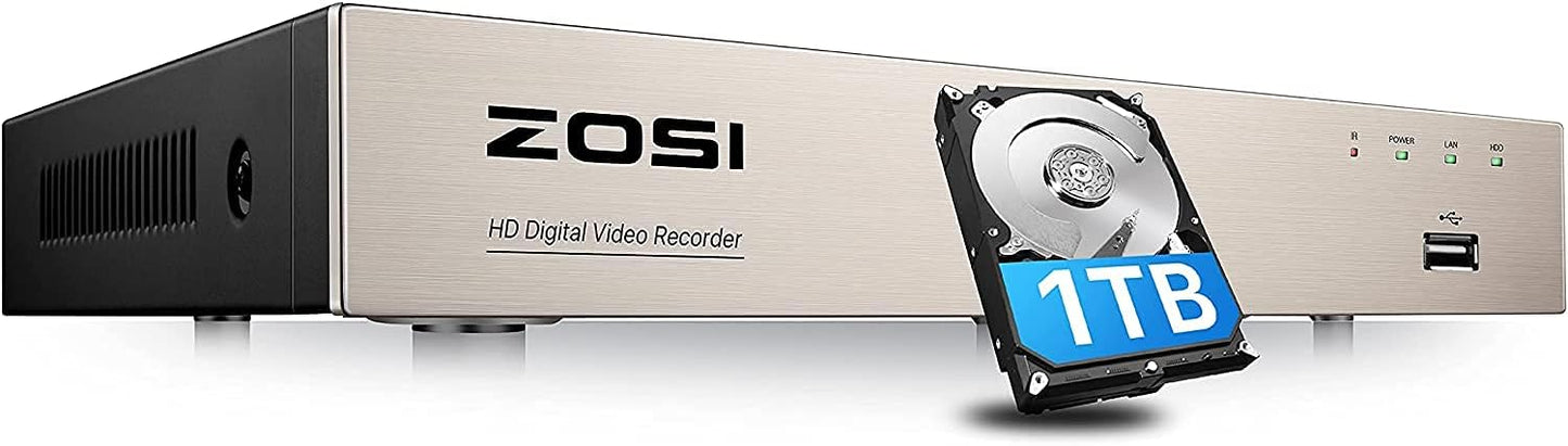 ZOSI H.265+ Lite 8 Channel Hybrid DVR for Home Security System