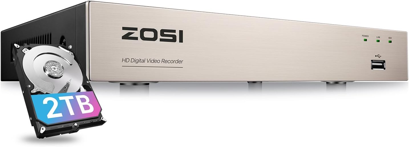 ZOSI 8CH 3K Lite Home Security DVR with AI Detection Features