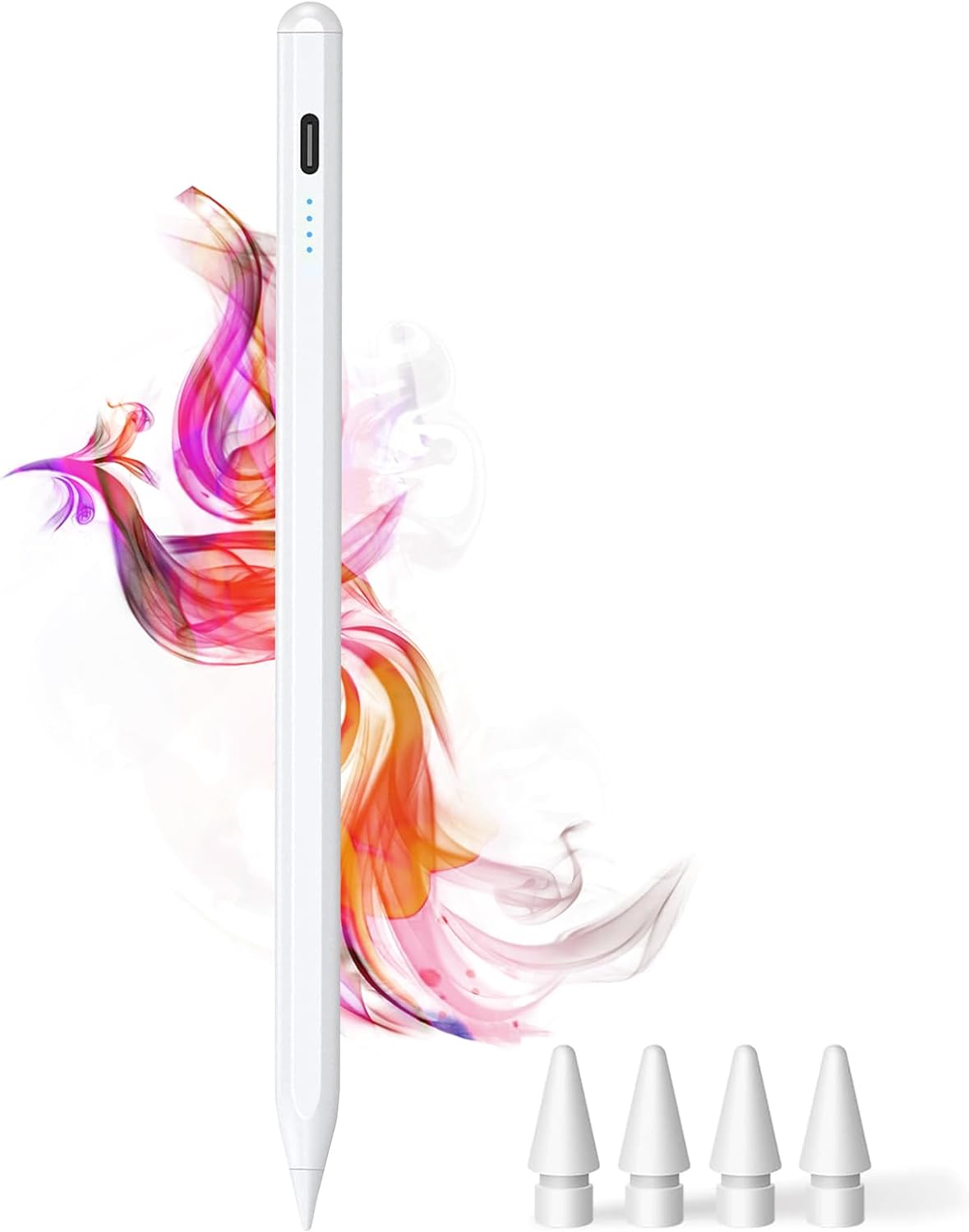 DOGAIN White Stylus Pen - Palm Rejection, Type-C Charging, Compatible with Various iPad Models