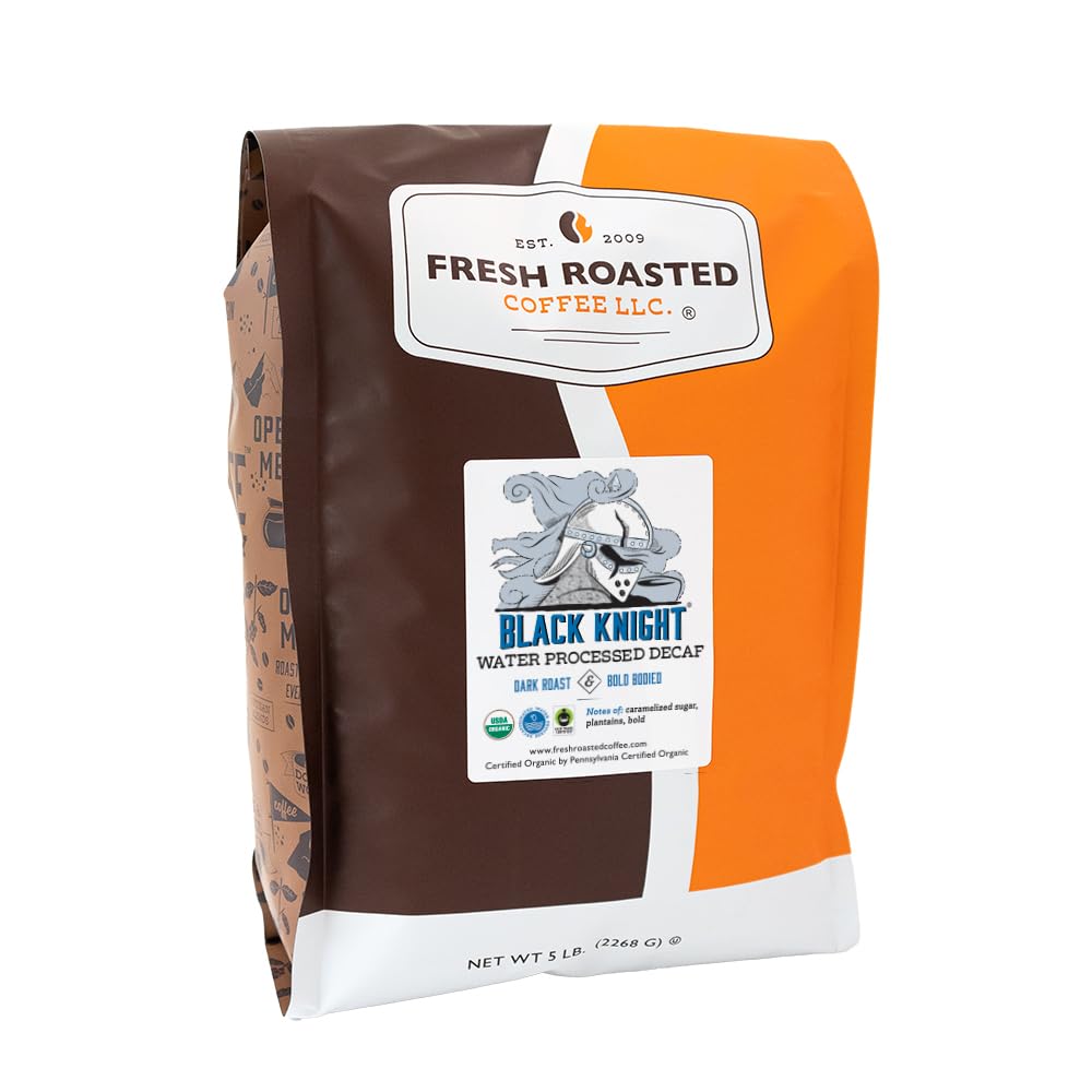 Organic Black Knight Decaf Coffee - Fresh Roasted Dark Roast 5 lb