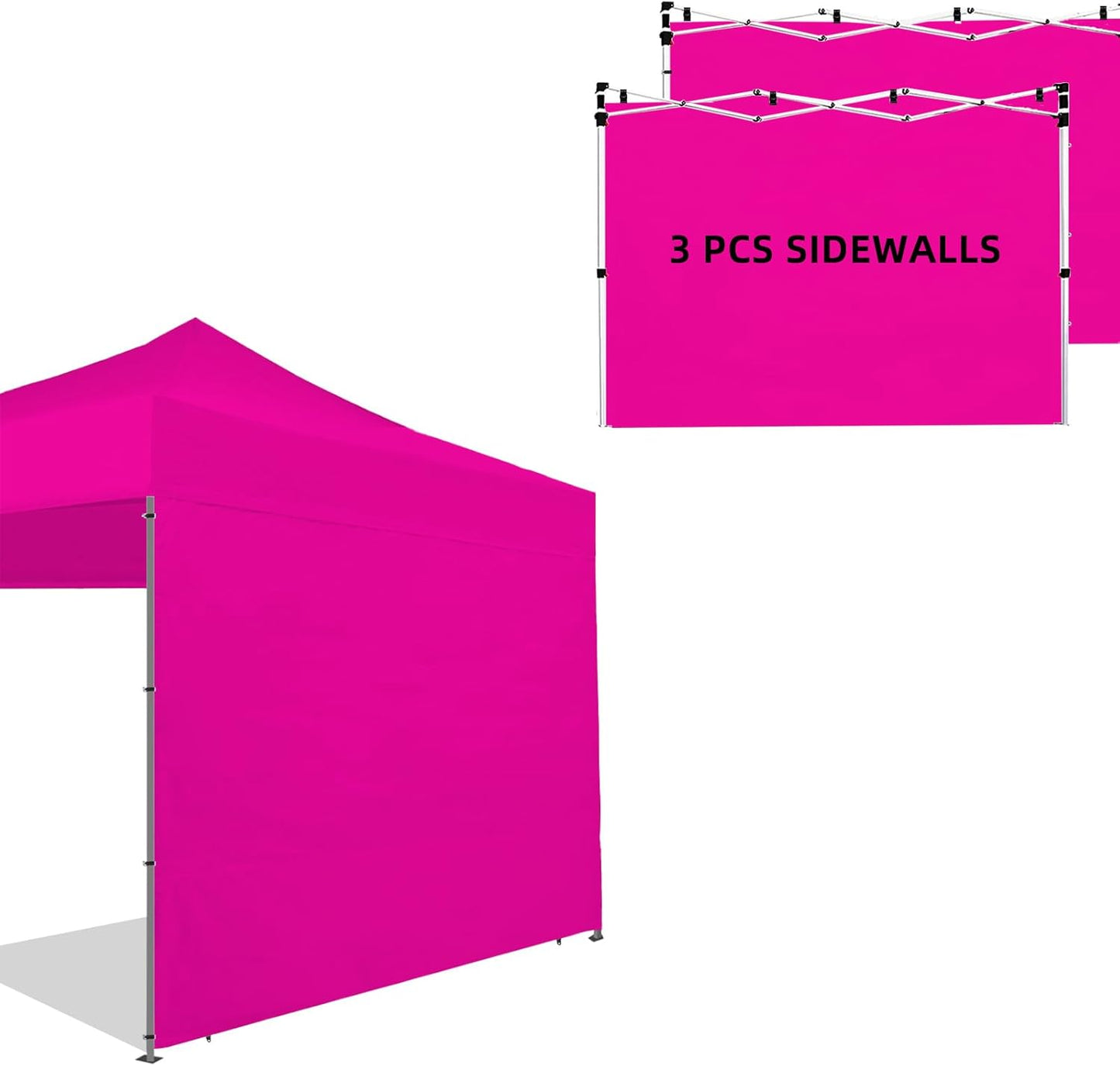 Canopy Tent Sidewalls for 1010 Pop Up Canopy - 3 Pack Pink