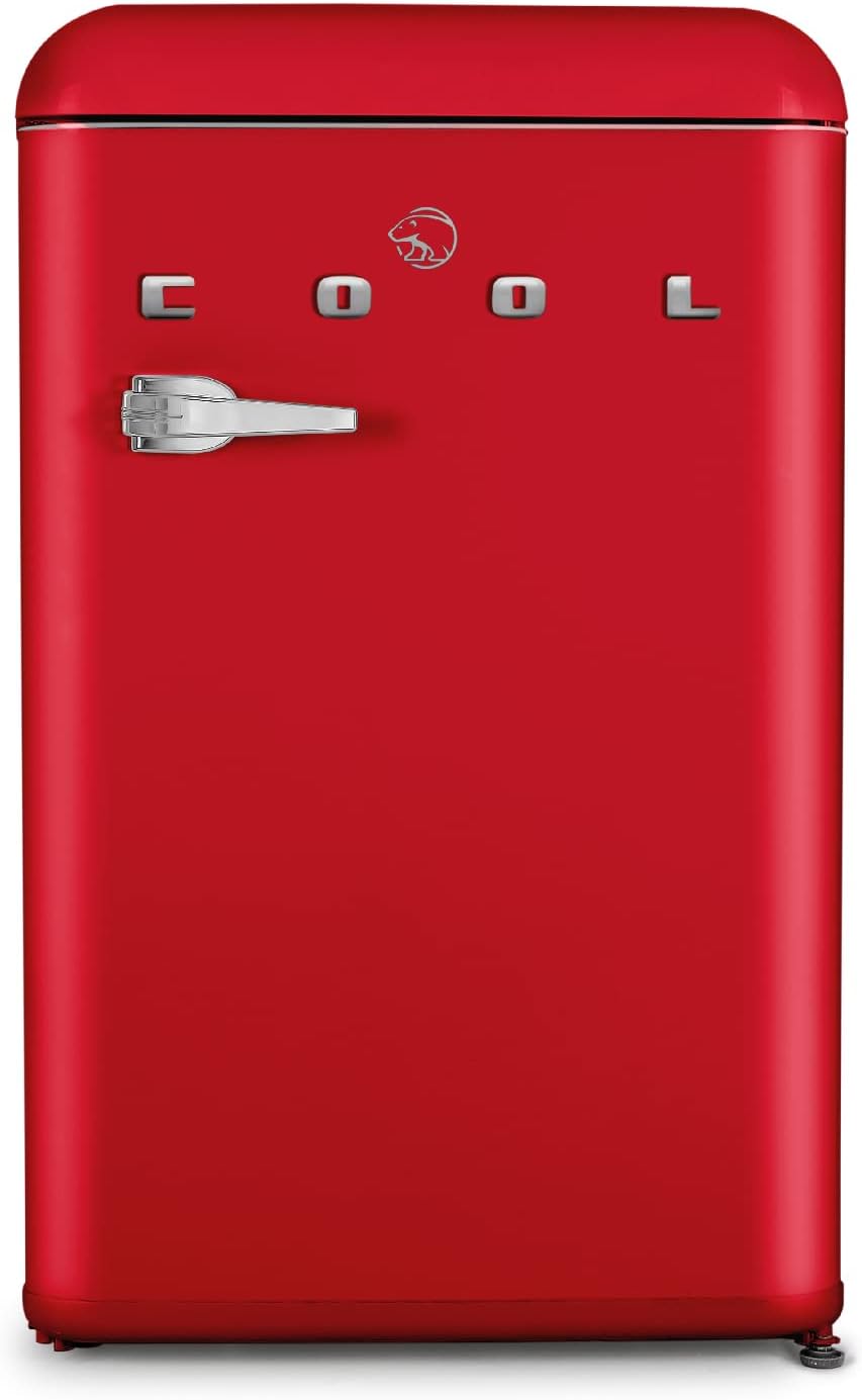 Commercial Cool Retro Style Refrigerator with Freezer and Shelf