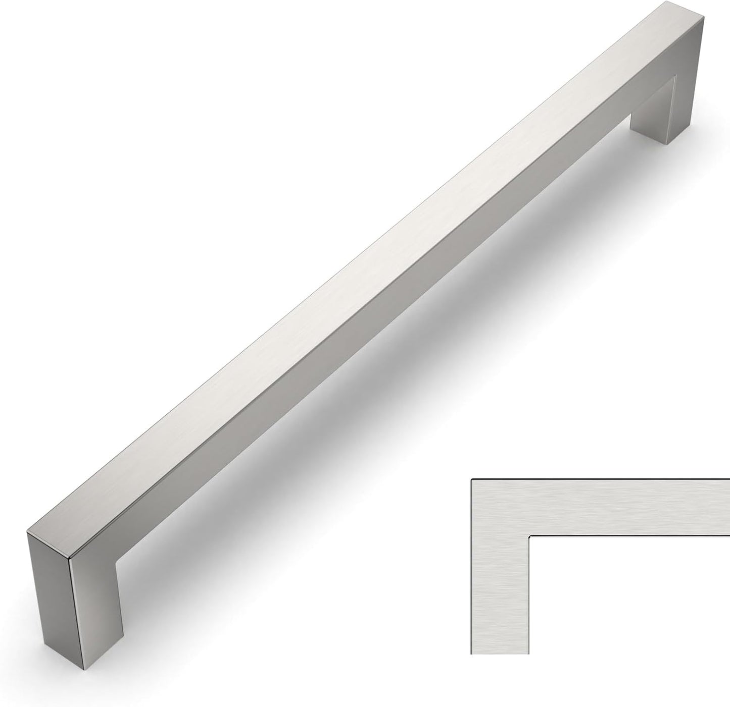 Amerdeco 10 Pack Brushed Satin Nickel Cabinet Pulls for Modern Homes