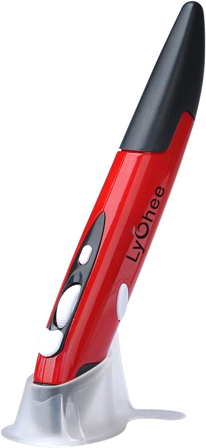 lychee Red Wireless Pen Mouse - Precise 1600 DPI Handwriting Air Mouse