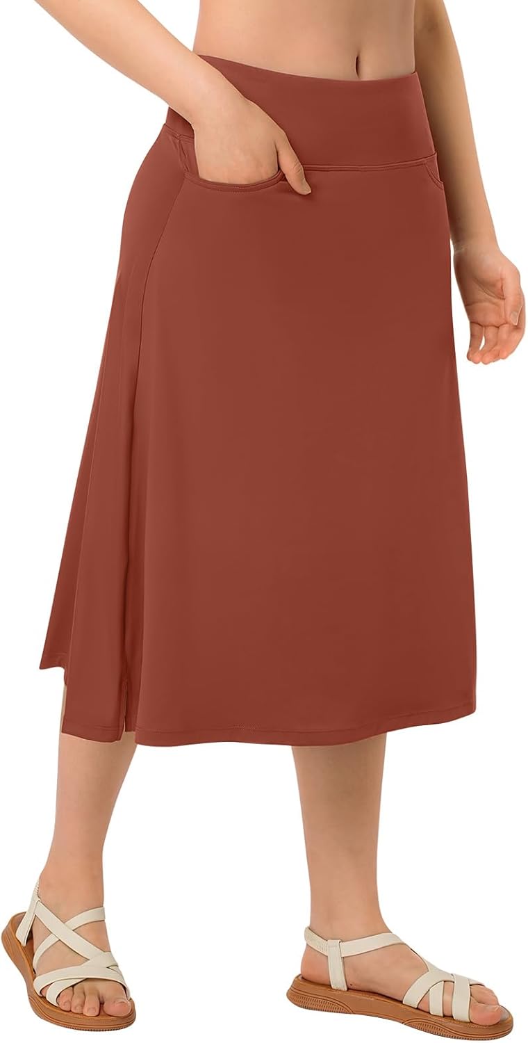 ANIVIVO Women's Knee Length Skorts with Pockets for Active Wear