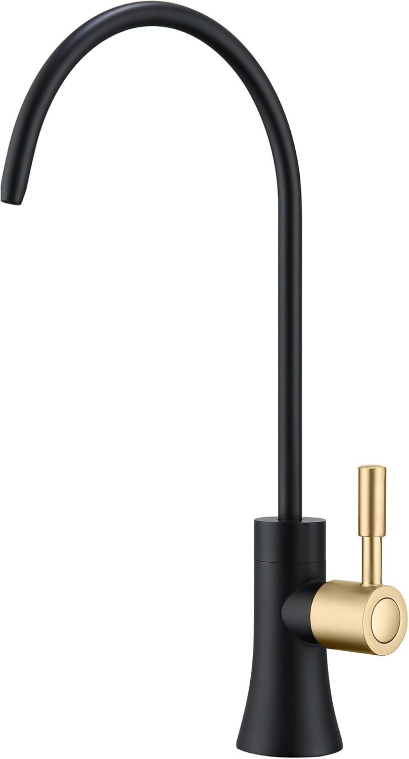 Filtered Water Reverse Osmosis Faucet in Matte Black and Gold
