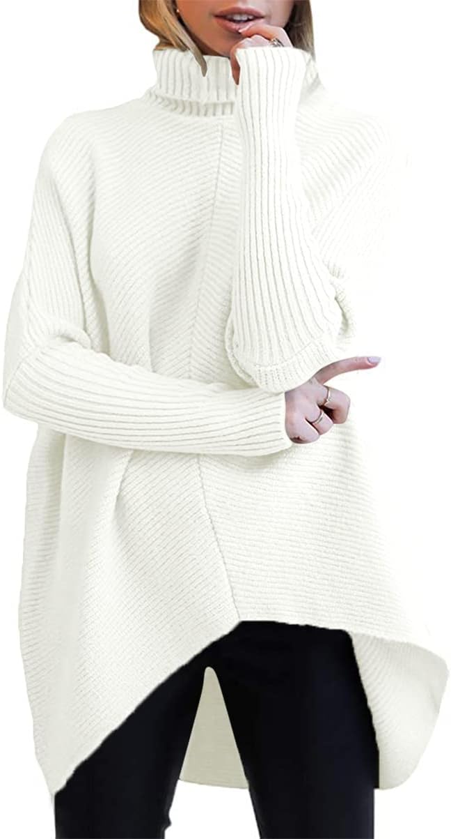 Oversized Turtleneck Batwing Sweater for Cozy Fall Outfits