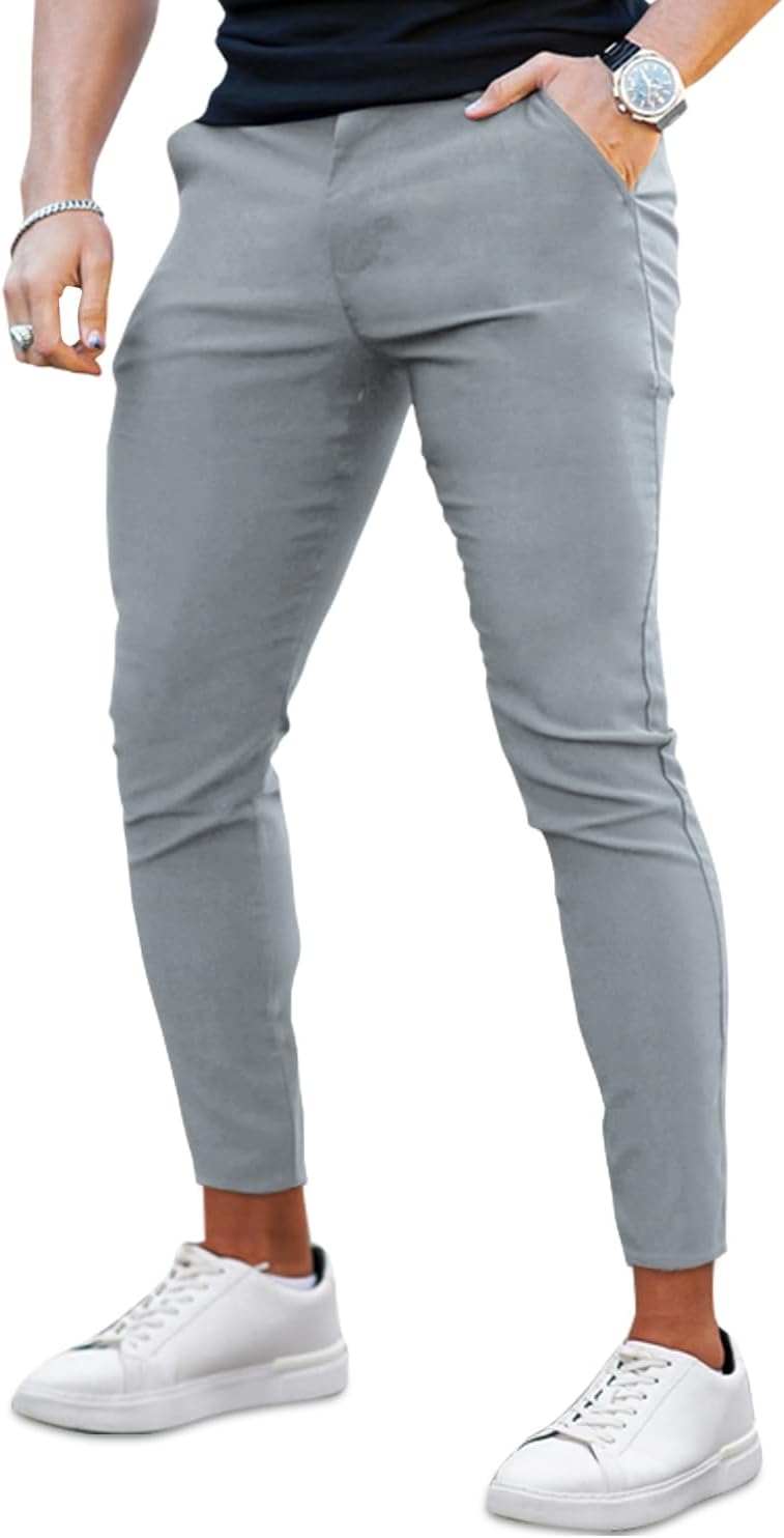GINGTTO Mens Dress Pants Slim Fit Chino Pants for Formal Wear