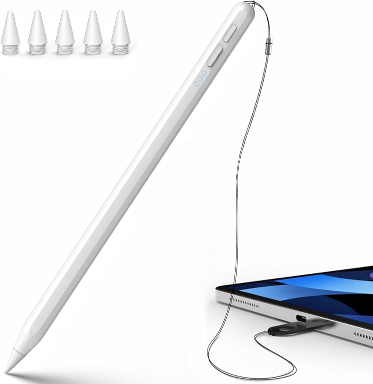 STYLUSLINK Apple Pencil: 10mins Fast Charge & Palm Rejection for iPad 6-10, Pro 11/12.9, Air 3rd/4th/5th, Mini 5/6
