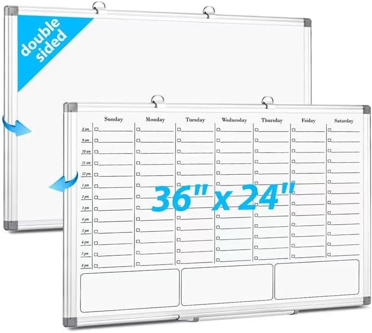 Magnetic Weekly Dry Erase Calendar for Wall - ONAVIA 36in x 24in