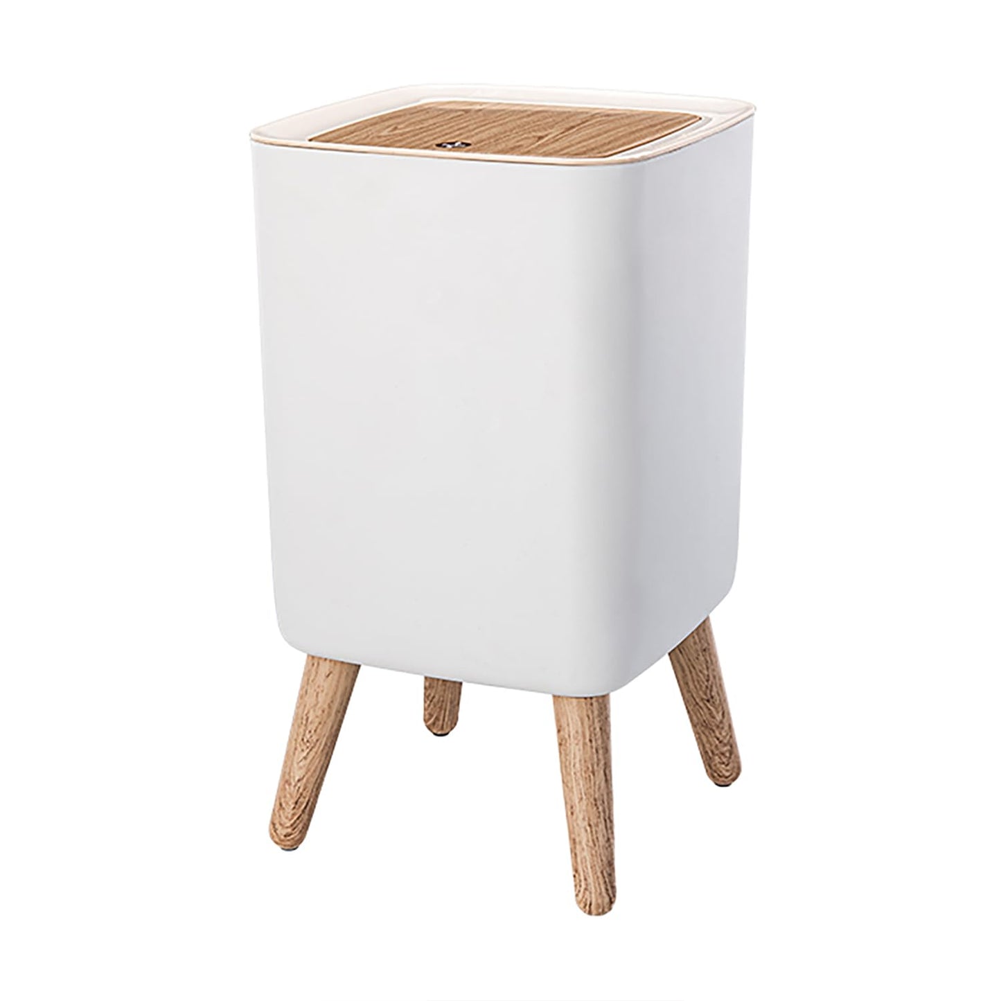 WanWanKa Mini White Plastic Trash Can for Any Place, 2.6 Gallon