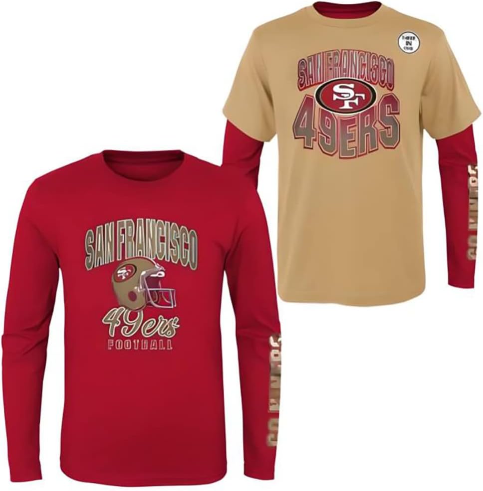 NFL Boys Youth Game Day Team Color T-Shirt and Long Sleeve Set