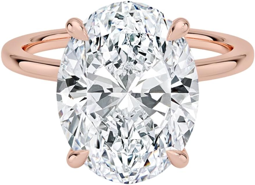 Oval Moissanite Engagement Ring in Gold & Silver for Her