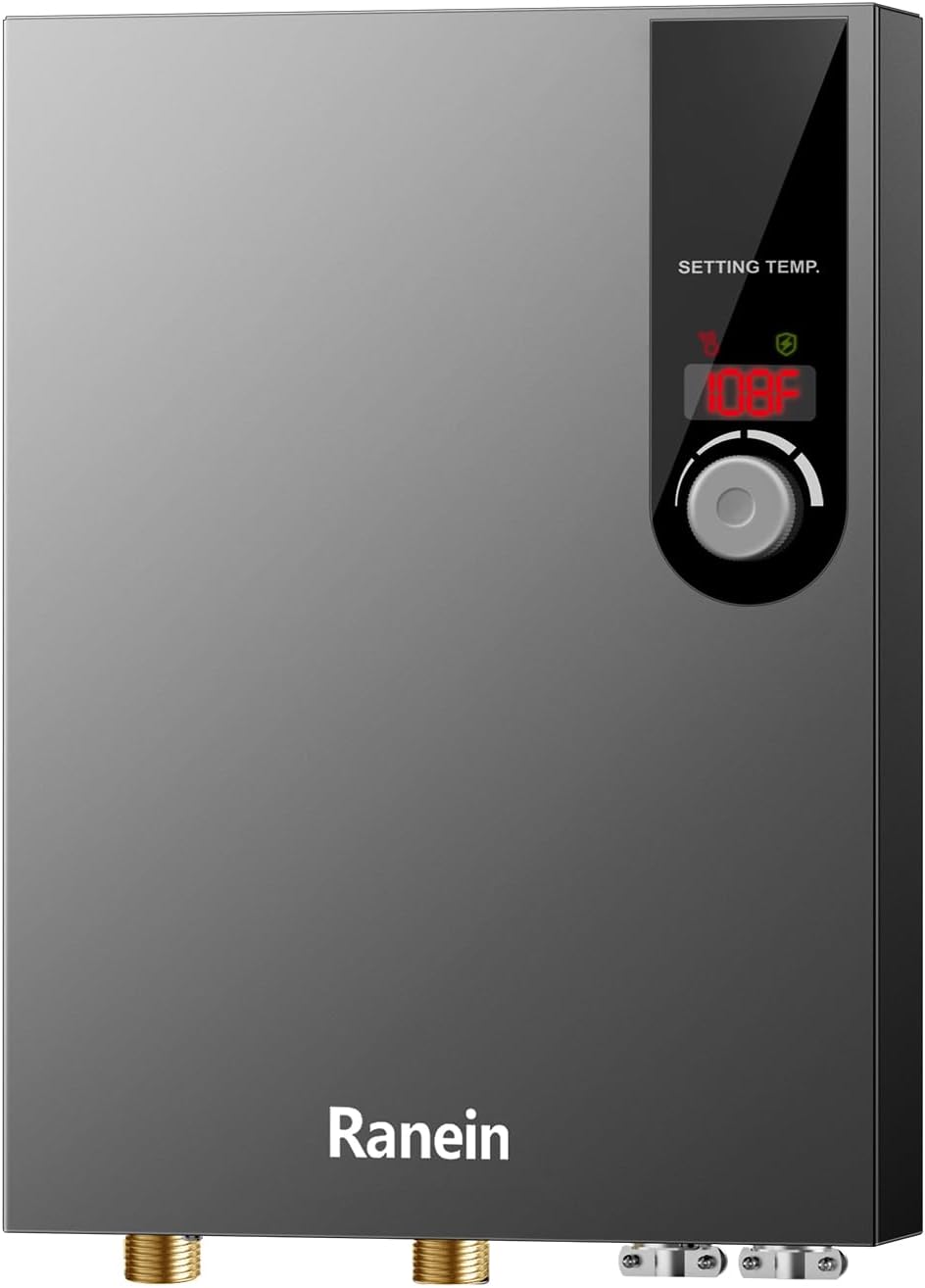 Ranein 18kW Electric Tankless Water Heater - Instant Hot Water, LED Display