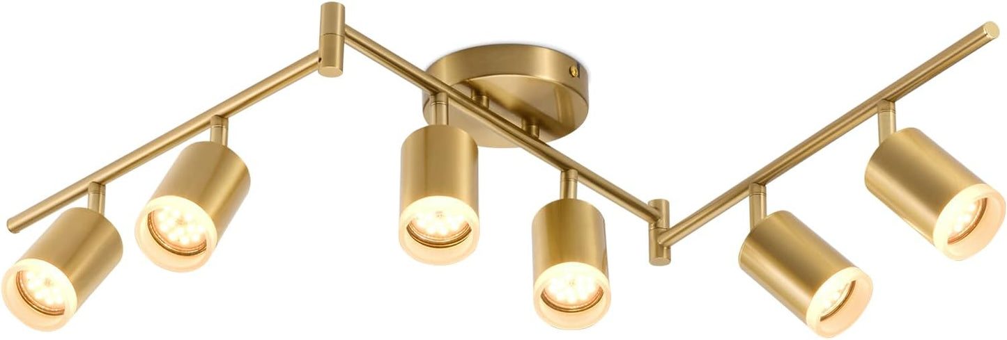 Bojim 6 Light Gold Track Lighting Kit for Modern Spaces
