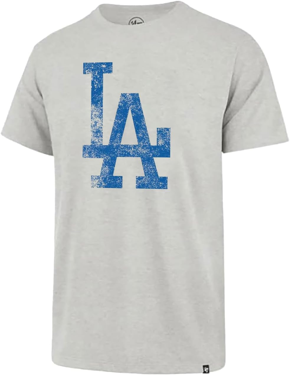 Los Angeles Dodgers Gray Distressed Logo Short Sleeve T-Shirt