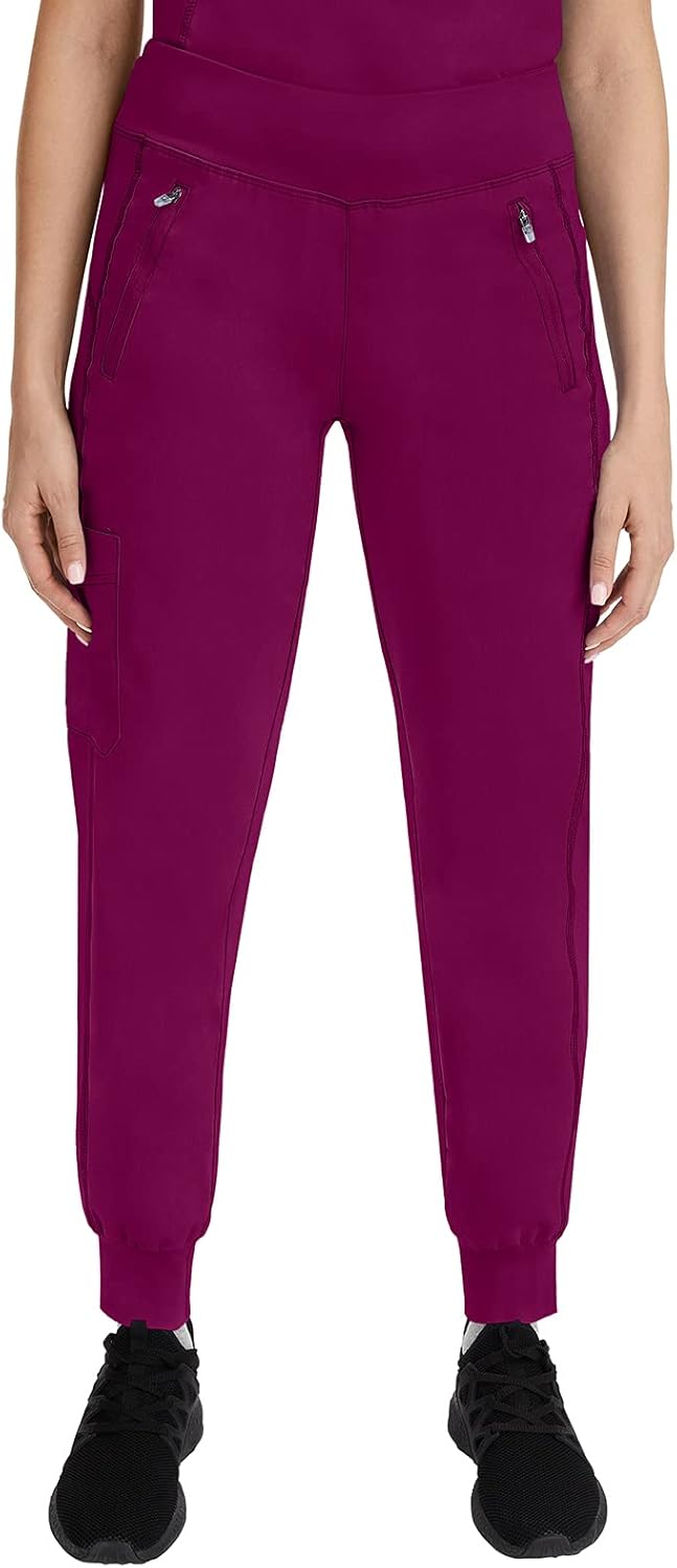 Healing Hands Jogger Scrubs for Women with 6 Pockets in Purple