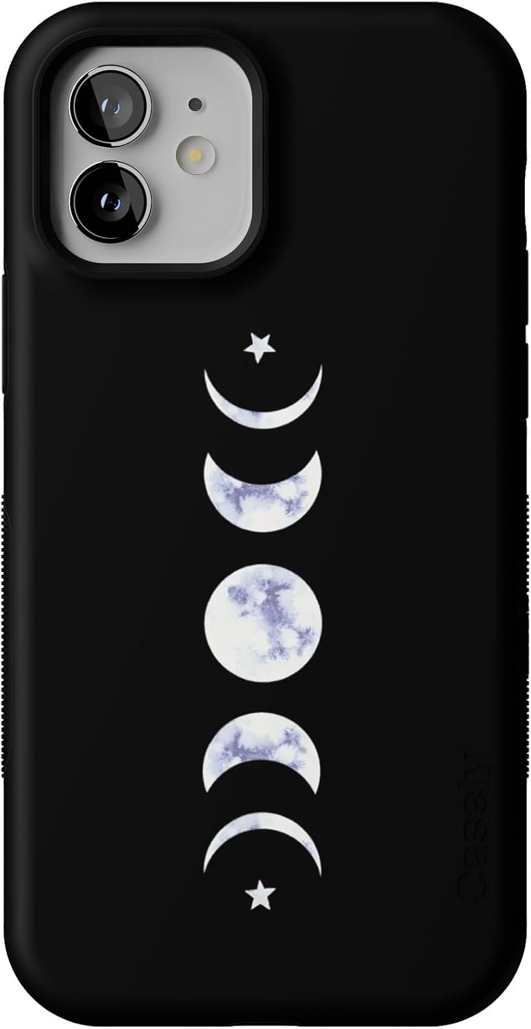 Casely iPhone 12/12 Pro Case - Bold Marble Moon Design