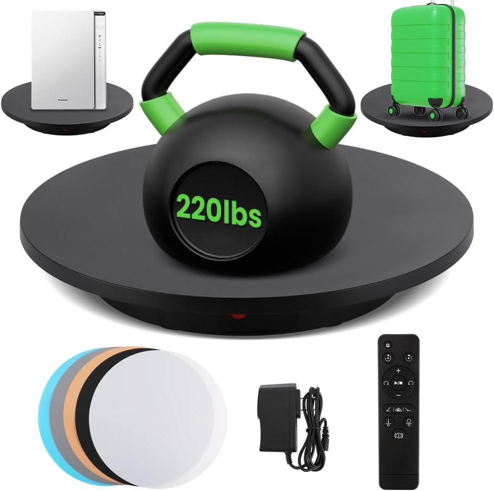 Photography Turntable 16.5in Rotating Display Stand for 360 Shots