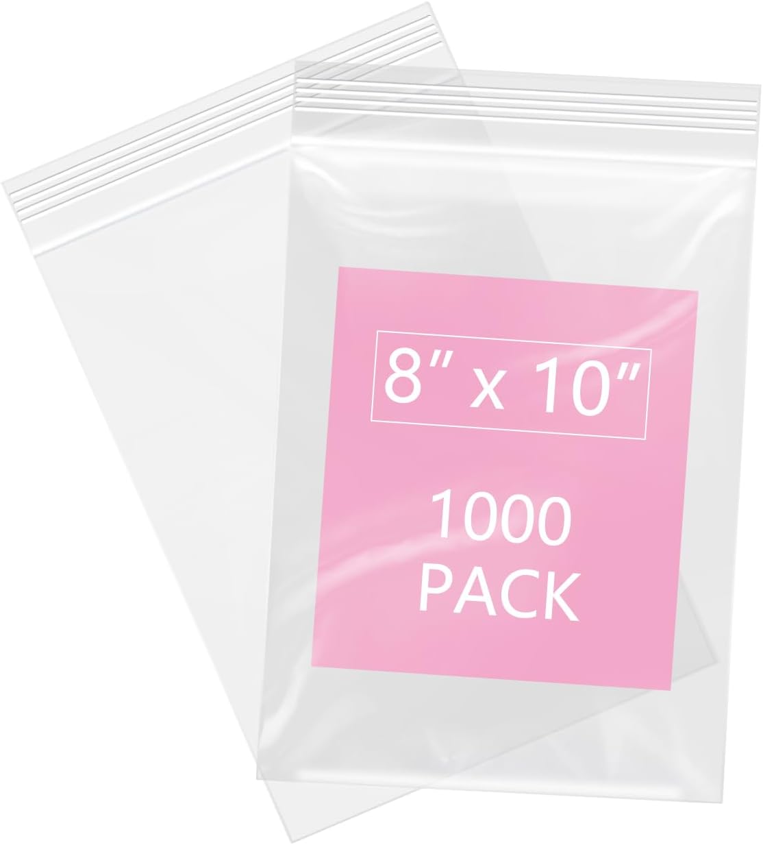 iMailer 1000 Pcs 8in x 10in Clear Resealable Zip Bags for Art