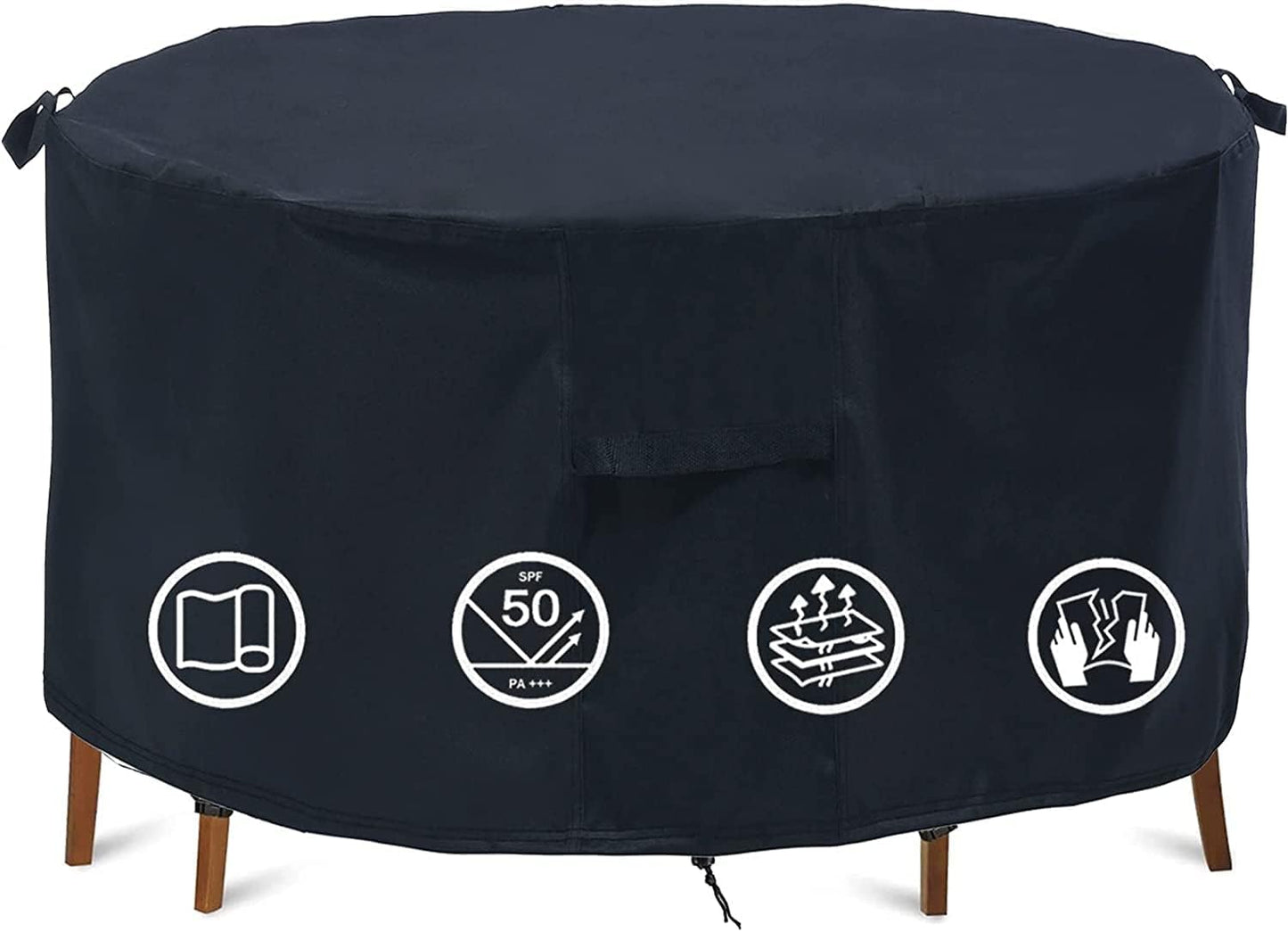 Round Patio Furniture Covers - 82in Waterproof Table Cover