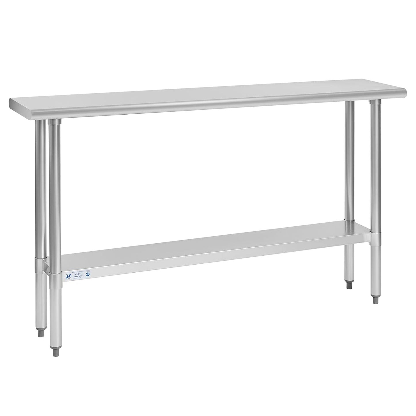 Hally Stainless Steel Table for Prep & Work - 14 x 60 Inches