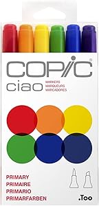 Copic Ciao Marker Set with 6 Primary Colors for Artists
