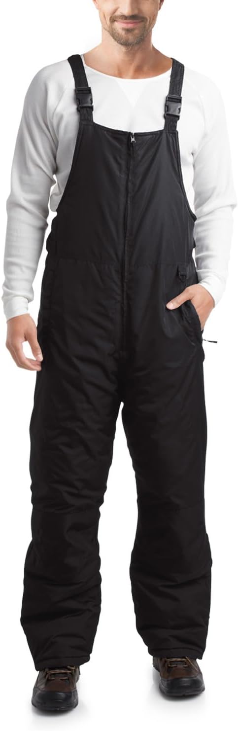 Mens Bib Overalls - Insulated Waterproof Snow Pants for Men