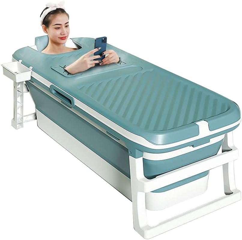 Foldable Bathtub Portable Soaking Bath Tub for Adults 53 inch