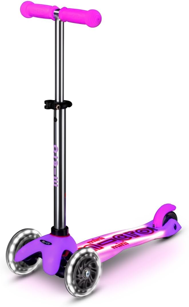 Mini Deluxe Glow LED Scooter | Adjustable Handlebar | Easy Steering | Ages 2-5