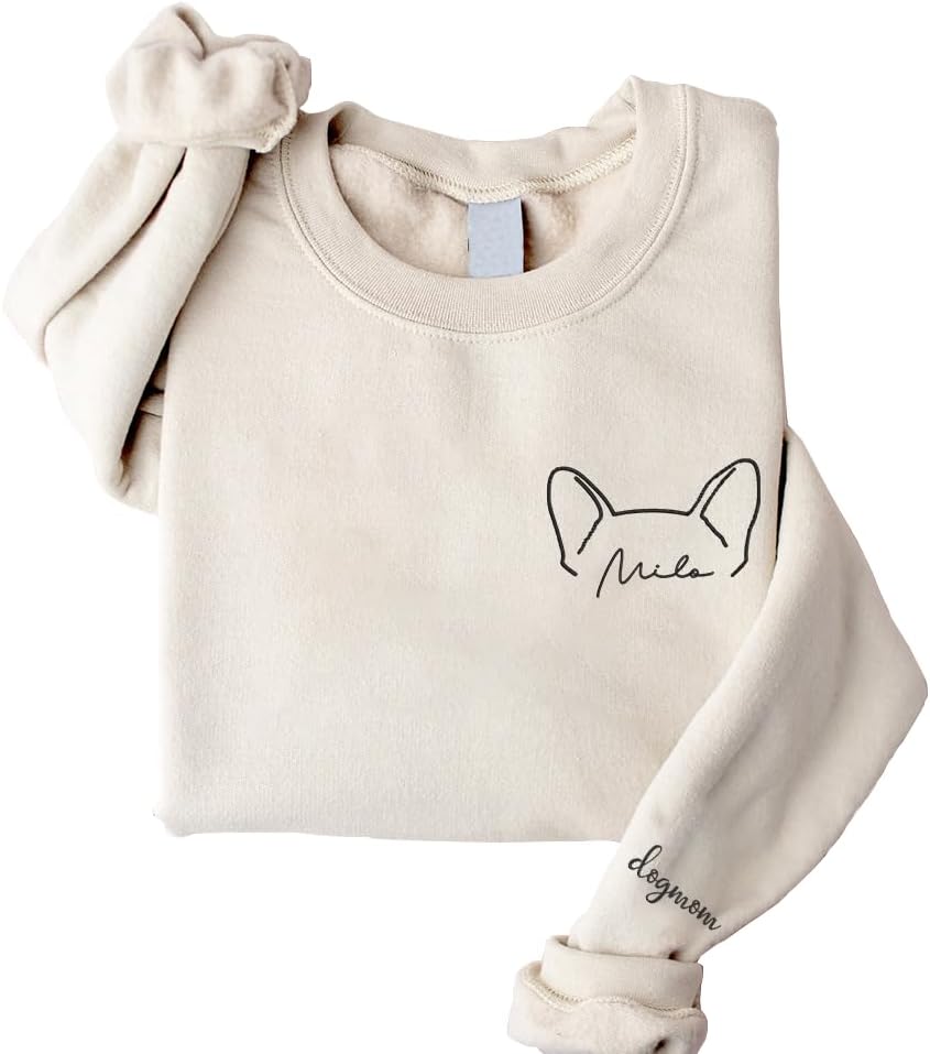 Custom Dog Embroidered Sweatshirt: Stylish Pet Lover's Delight!