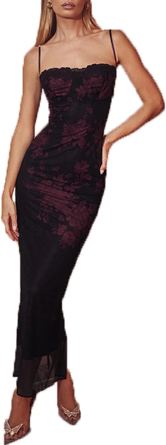Women Vintage Spaghetti Strap Maxi Dress for Any Occasion
