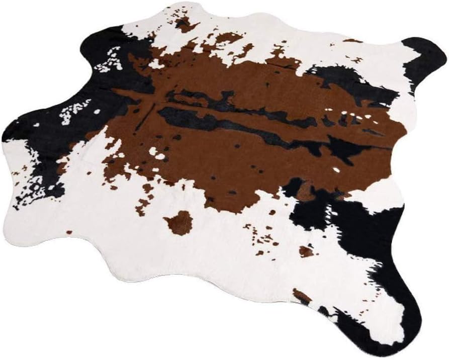 MustMat Cow Print Rug - Stylish Faux Cowhide for Home Decor