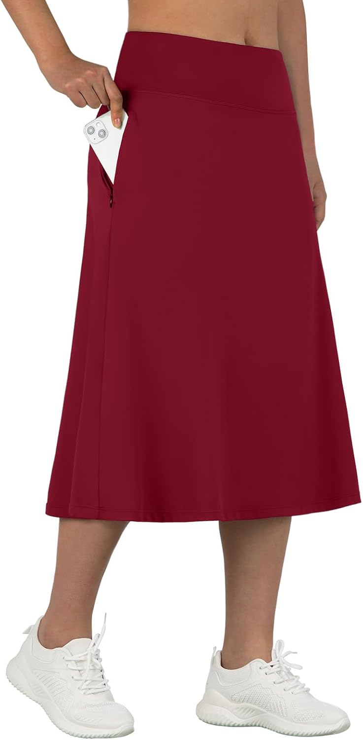 ANIVIVO Women's Midi Length Skorts with Pockets for Comfort